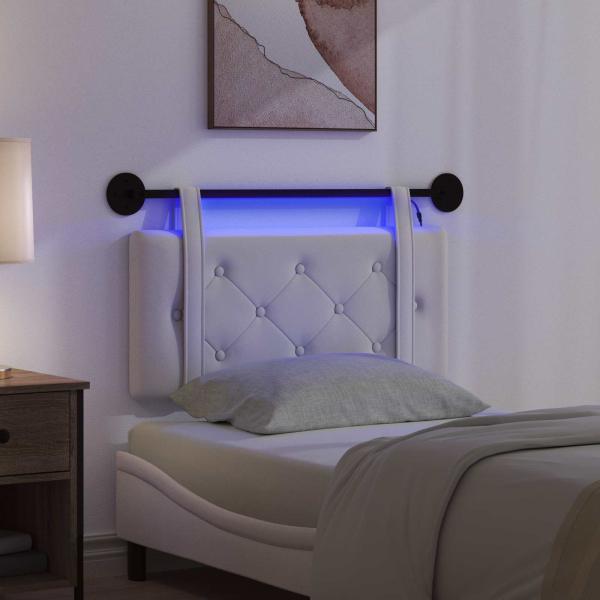 Hängendes Kopfteil Mit LED Licht Creme Samt