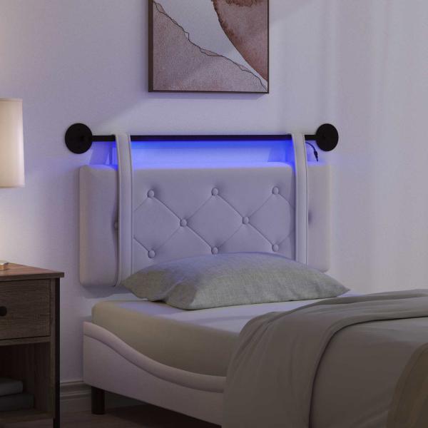 Hängendes Kopfteil Mit LED Licht Creme Samt