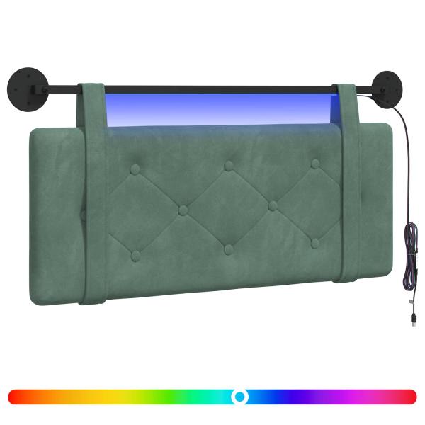 Hängendes Kopfteil Mit LED Licht Meergrün Samt