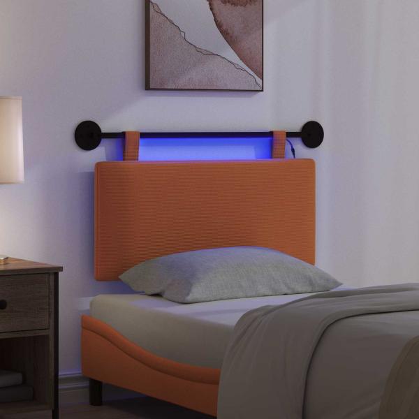 Hängendes Kopfteil Mit LED Licht Orange Cordstoff