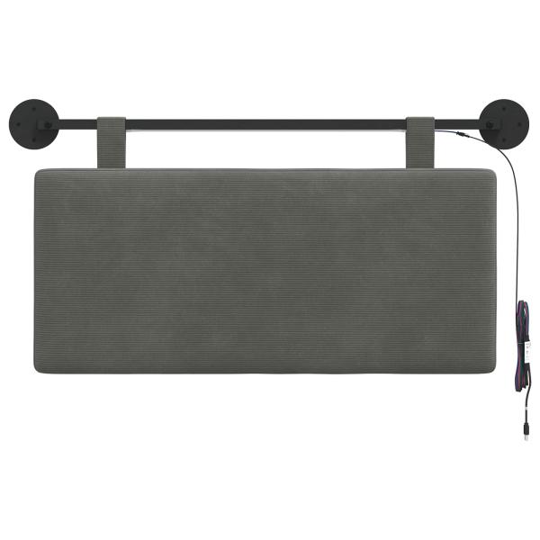 Hängendes Kopfteil Mit LED Licht Dunkelgrau Cordstoff
