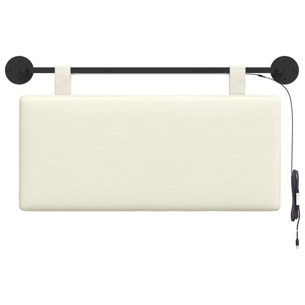 Hängendes Kopfteil Mit LED Licht Creme Cordstoff