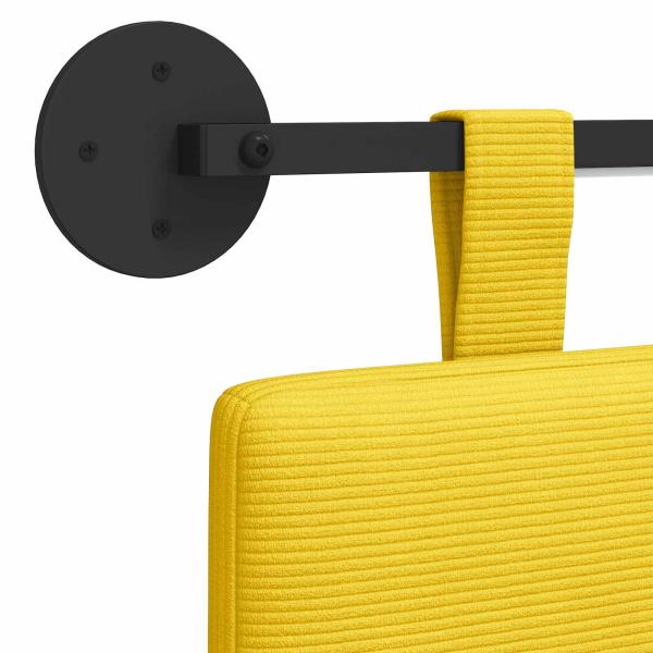 Hängendes Kopfteil Mit LED Licht Helles Gelb Cordstoff
