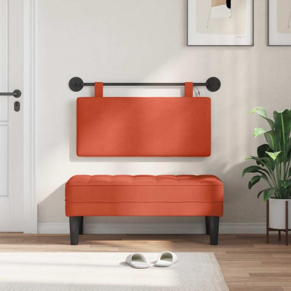 Hängendes Kopfteil Rot-Orange Cordstoff