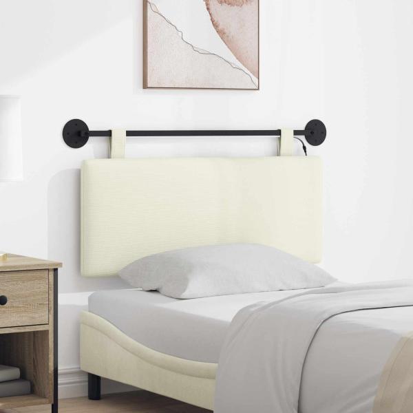 ARDEBO.de - Hängendes Kopfteil Mit LED Licht Creme Cordstoff