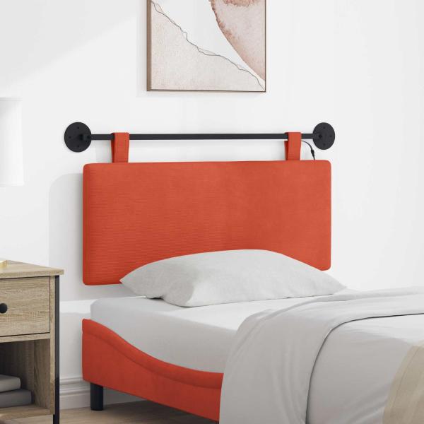ARDEBO.de - Hängendes Kopfteil Mit LED Licht Rot-Orange Cordstoff