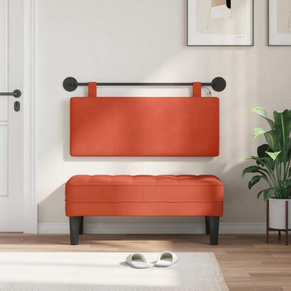Hängendes Kopfteil Mit LED Licht Rot-Orange Cordstoff