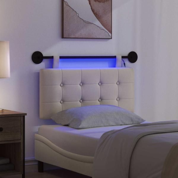 Hängendes Kopfteil Mit LED Licht Creme Stoff