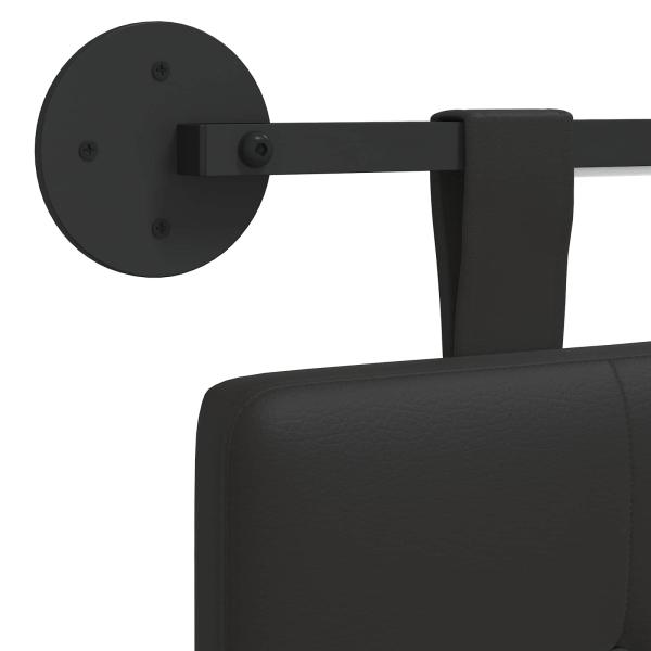 Hängendes Kopfteil Mit LED Licht Schwarz Kunstleder
