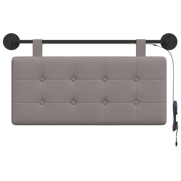 Hängendes Kopfteil Mit LED Licht Taupe Stoff
