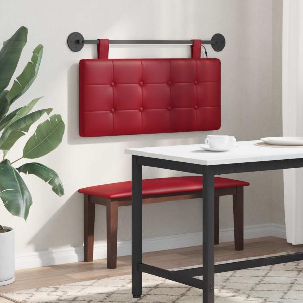 Hängendes Kopfteil Mit LED Licht Weinrot Kunstleder