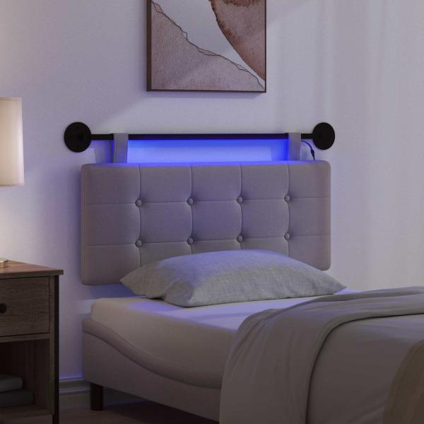 Hängendes Kopfteil Mit LED Licht Taupe Stoff