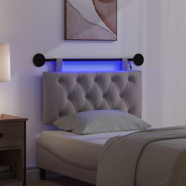 Hängendes Kopfteil Mit LED Licht Taupe Stoff