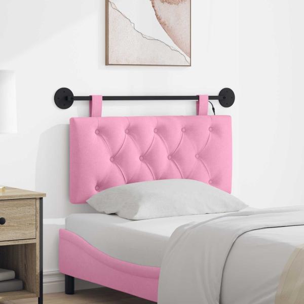 ARDEBO.de - Hängendes Kopfteil Mit LED Licht Rosa Stoff