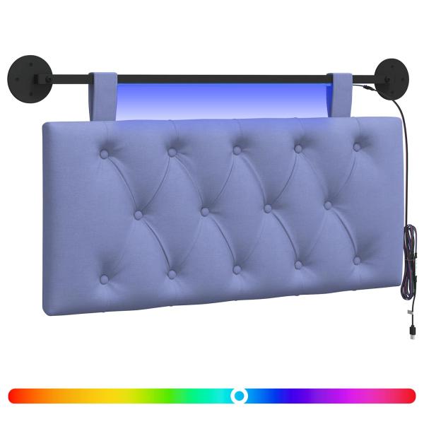 Hängendes Kopfteil Mit LED Licht Jeans blau Stoff