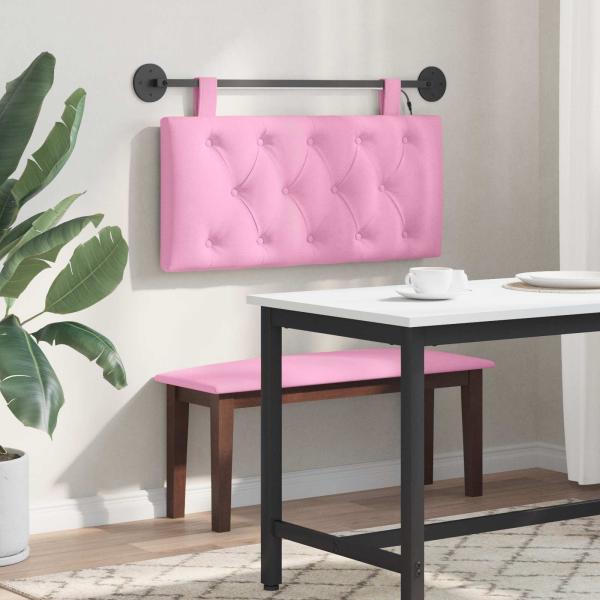 Hängendes Kopfteil Mit LED Licht Rosa Stoff
