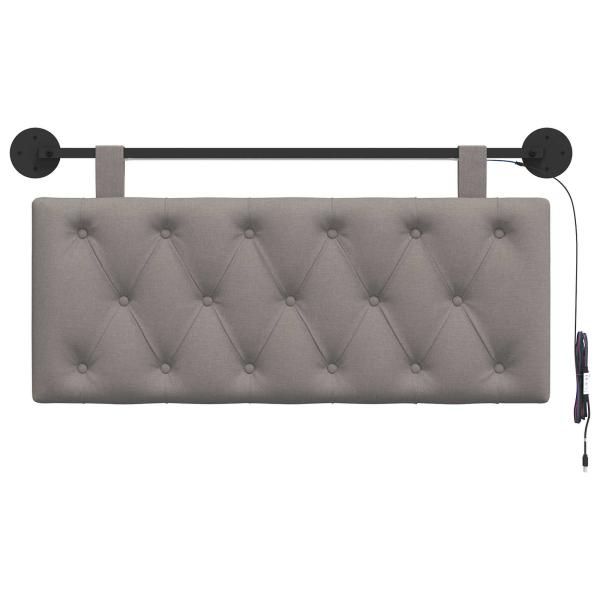 Hängendes Kopfteil Mit LED Licht Taupe Stoff