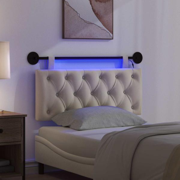 Hängendes Kopfteil Mit LED Licht Creme Stoff