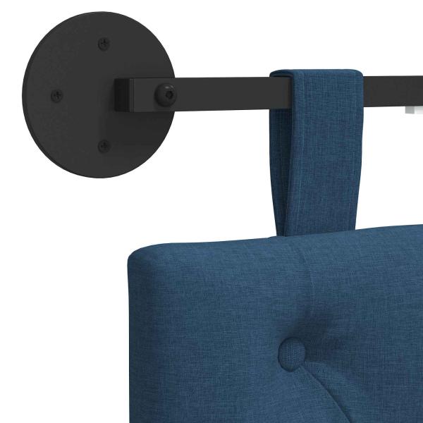 Hängendes Kopfteil Mit LED Licht Blau Stoff