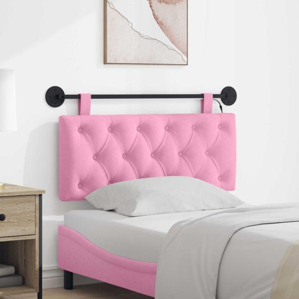 ARDEBO.de - Hängendes Kopfteil Mit LED Licht Rosa Stoff
