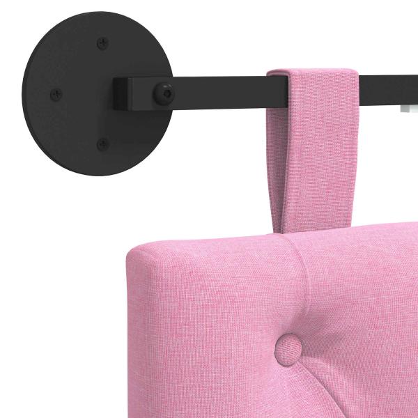 Hängendes Kopfteil Mit LED Licht Rosa Stoff