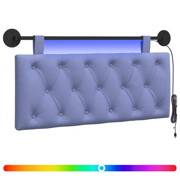 Hängendes Kopfteil Mit LED Licht Jeans blau Stoff