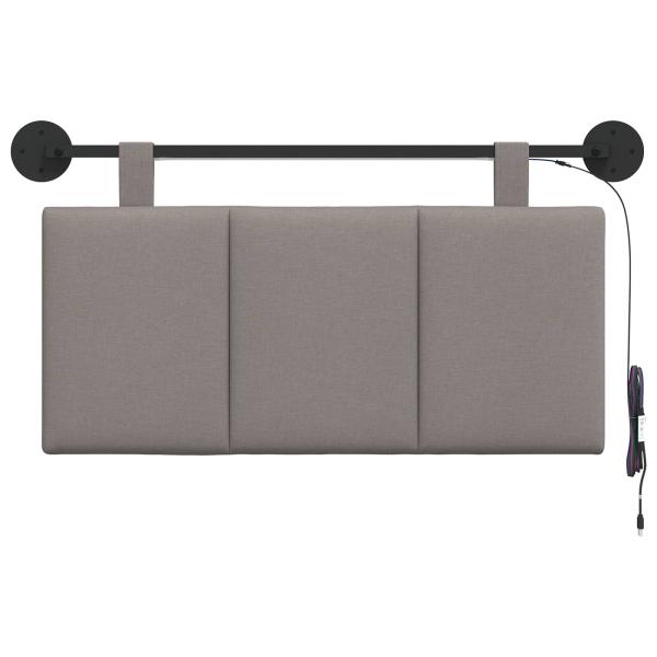 Hängendes Kopfteil Mit LED Licht Taupe Stoff