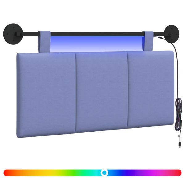 Hängendes Kopfteil Mit LED Licht Jeans blau Stoff