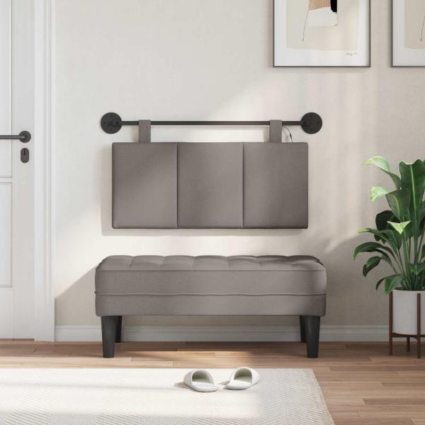 Hängendes Kopfteil Mit LED Licht Taupe Stoff