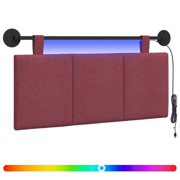 Hängendes Kopfteil Mit LED Licht Weinrot Stoff