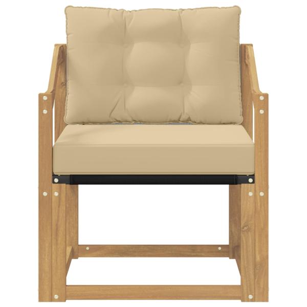 Outdoor-Sofa Massivholz Akazie Weiß und Beige