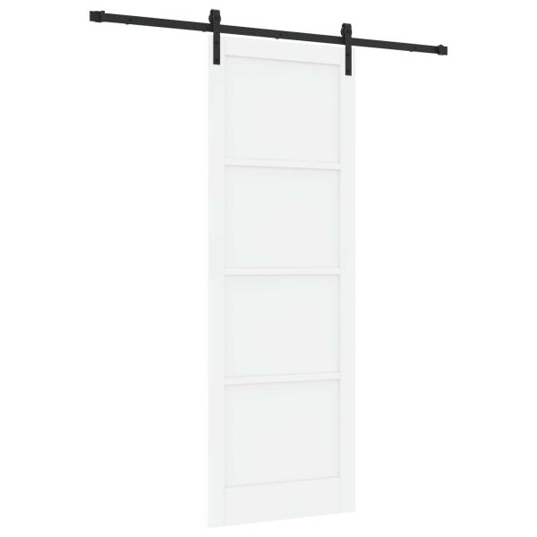 Schiebetür Weiß und Schwarz 83 x 232 cm Massives Kiefernholz