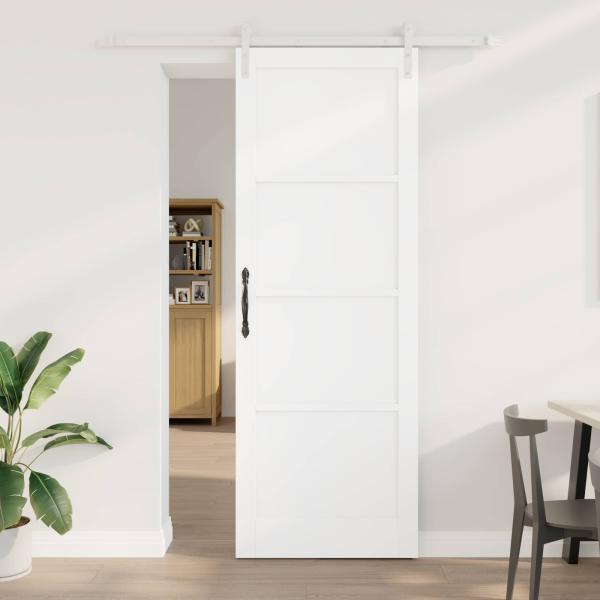 ARDEBO.de - Schiebetür 83 x 232 cm Massives Kiefernholz Weiß
