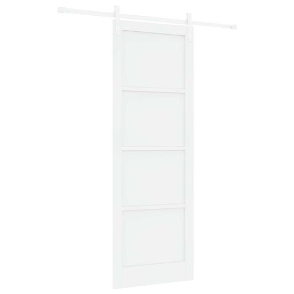 Schiebetür 83 x 232 cm Massives Kiefernholz Weiß