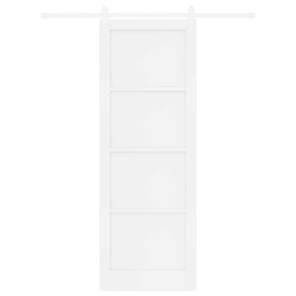 Schiebetür 83 x 232 cm Massives Kiefernholz Weiß