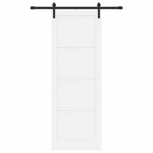 Schiebetür Weiß 83 x 232 cm Massives Kiefernholz