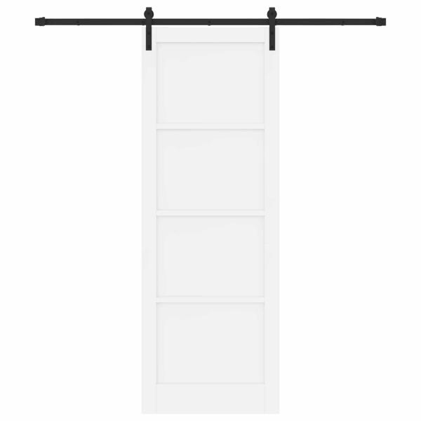 Schiebetür Weiß 83 x 232 cm Massives Kiefernholz