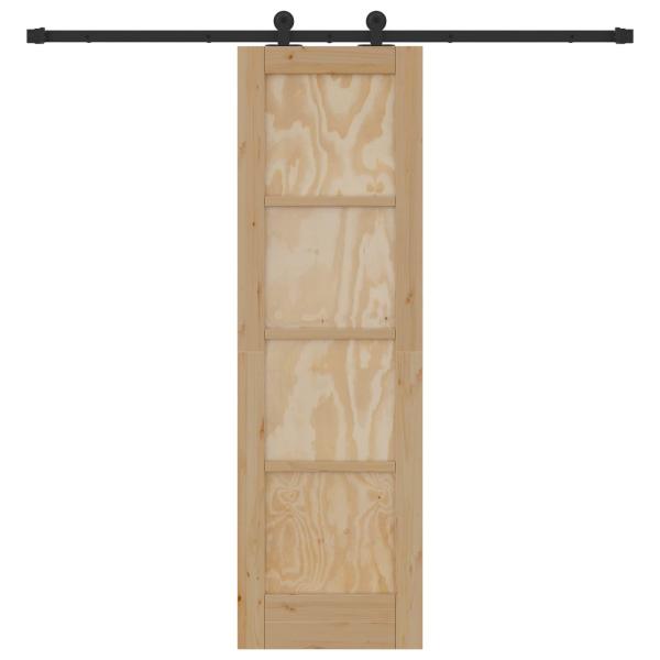 Schiebetür Natürlich und Schwarz 61 x 198,5 cm
