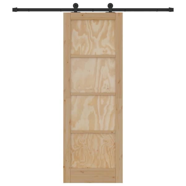 Schiebetür Natürlich und Schwarz 73,5 x 211 cm
