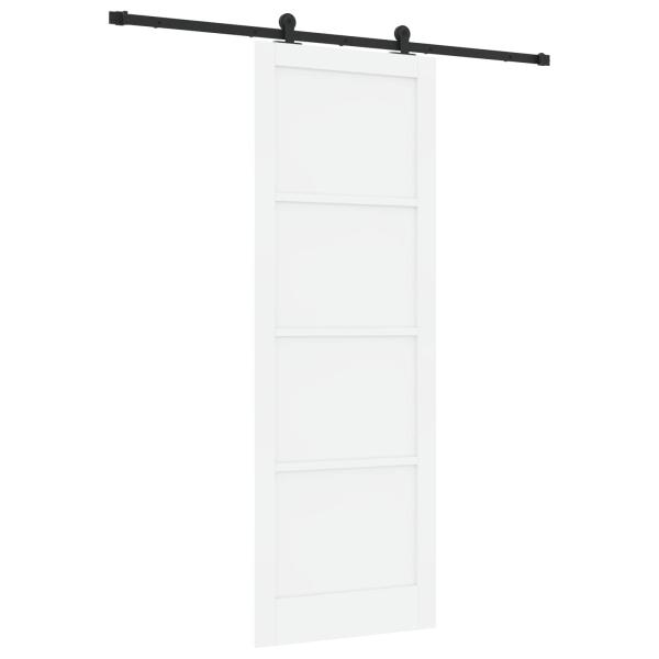Schiebetür Weiß und Schwarz 83 x 232 cm Massives Kiefernholz