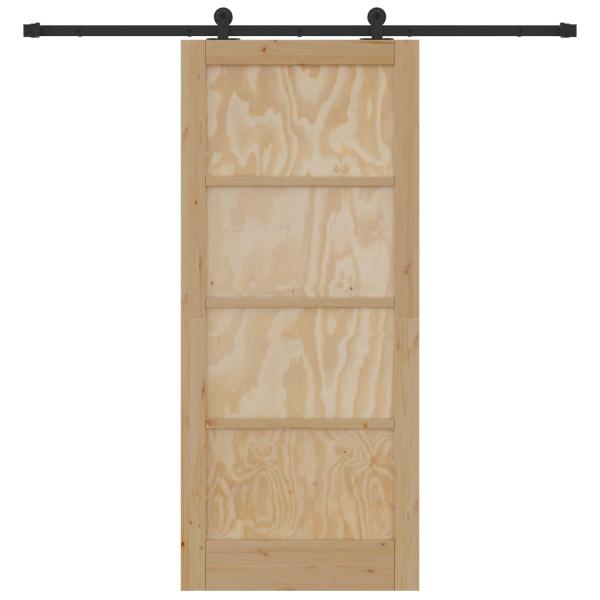Schiebetür Natürlich und Schwarz 86 x 198,5 cm