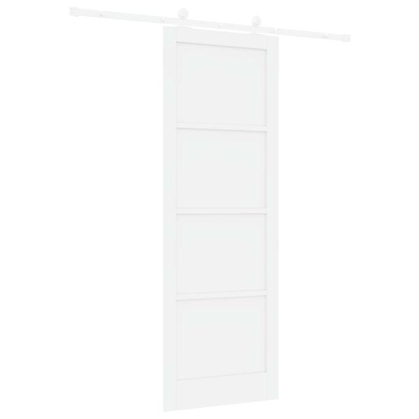Schiebetür Weiß 83 x 232 cm Massives Kiefernholz