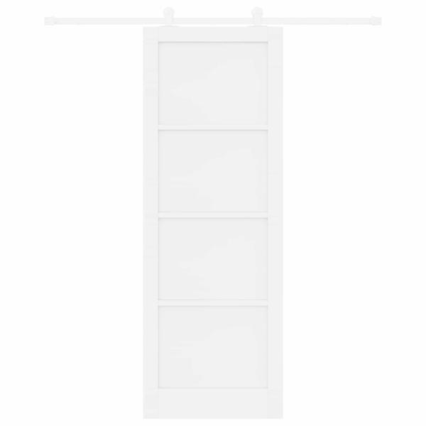 Schiebetür Weiß 83 x 232 cm Massives Kiefernholz