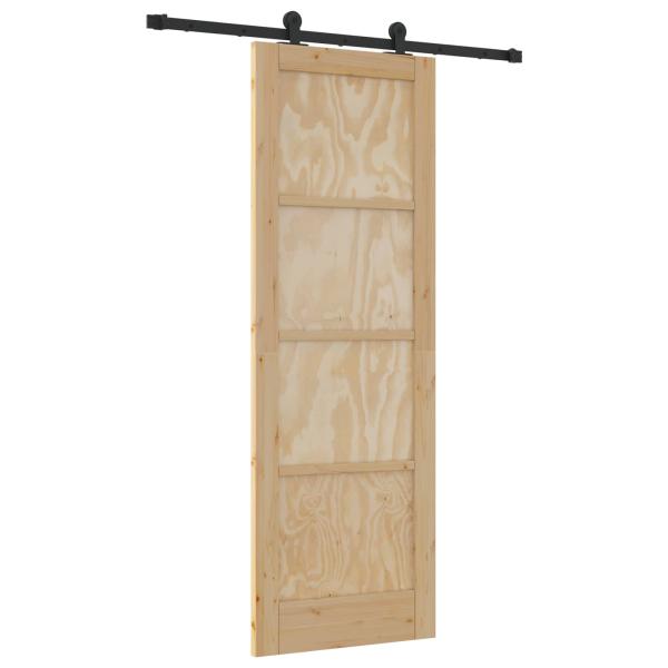 Schiebetür ORKDAL 73,5 x 211 cm Massives Kiefernholz Natur