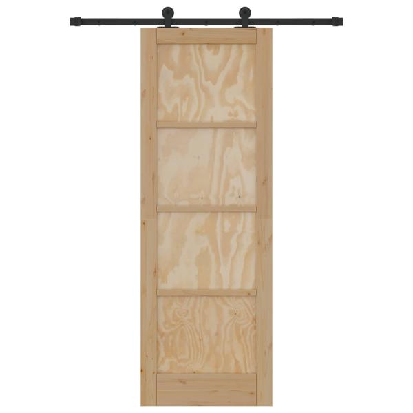 Schiebetür ORKDAL 73,5 x 211 cm Massives Kiefernholz Natur