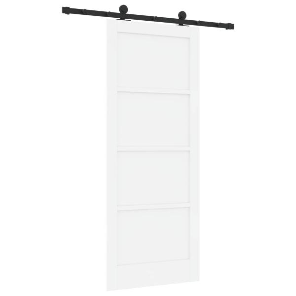 Schiebetür ORKDAL Weiß 83 x 202 cm Massives Kiefernholz
