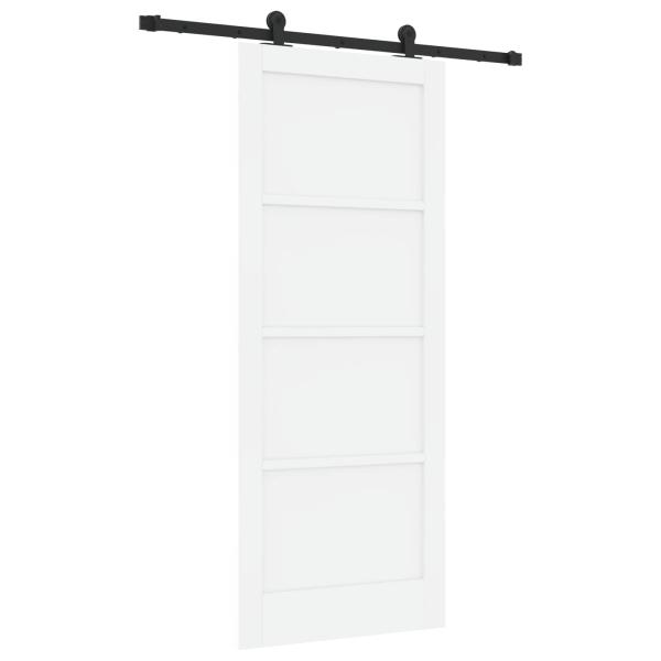 Schiebetür ORKDAL Weiß 83 x 202 cm Massives Kiefernholz