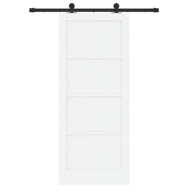 Schiebetür ORKDAL Weiß 83 x 202 cm Massives Kiefernholz