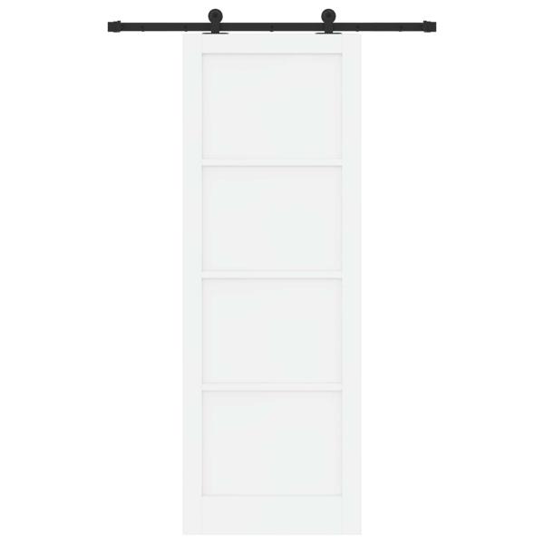 Schiebetür ORKDAL 83 x 232 cm Massives Kiefernholz Weiß