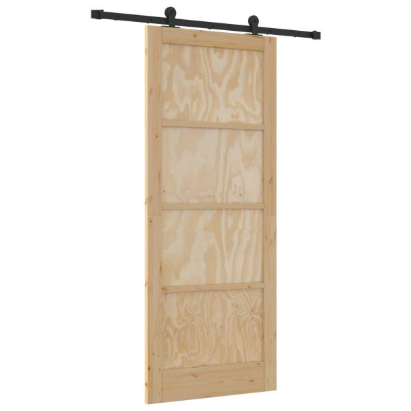 Schiebetür ORKDAL 86 x 211 cm Massives Kiefernholz Natur